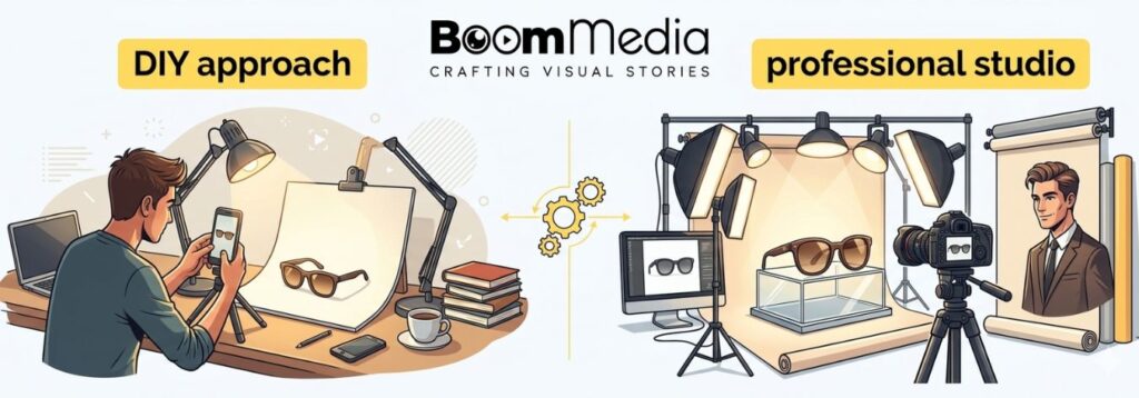 diy product photography vs hiring a professional studio